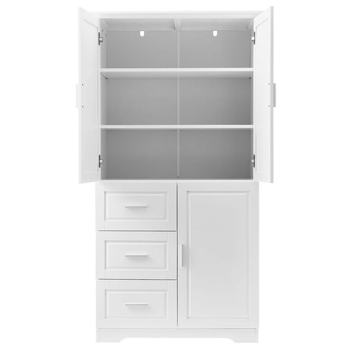 Tall Wide Storage Cabinet With Doors, 3 Drawers Hearth and Haven