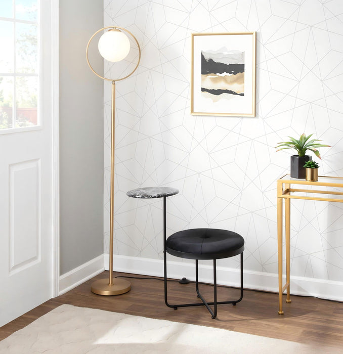 Moon - Contemporary Floor Lamp - Gold / Frosted Lumi Source