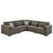 Rylie - Modular Wedge With 3 Pillows - Brown Linen ACME