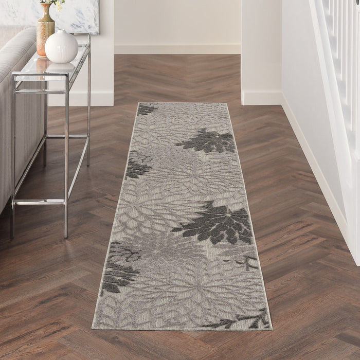 2’ X 12’ Indoor / Outdoor Runner Rug - Silver / Gray