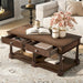 Coffee Table With 2 Storage Drawers & Lower Open Shelf Hearth and Haven