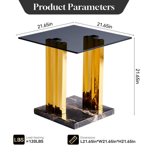 Side Table - Gray / Gold Home Essentials
