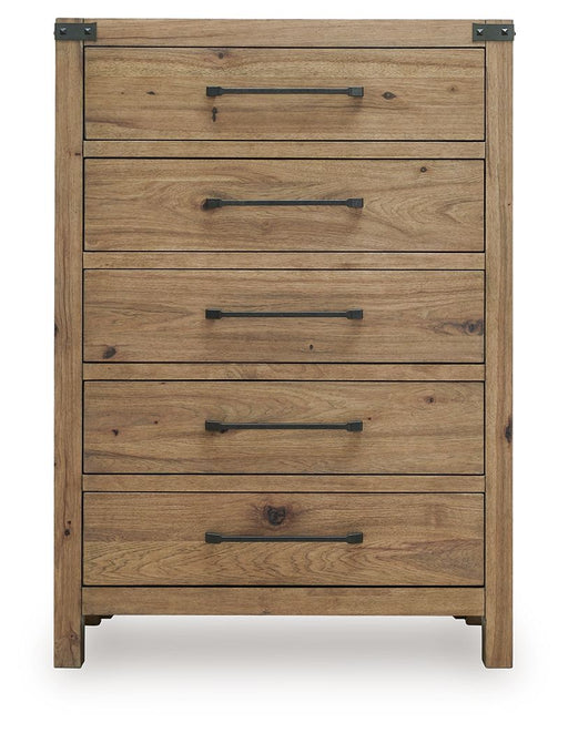 Ridgester - Five Drawer Chest - Light Brown Benchcraft®