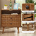 Nightstand With Charging Station, 2 Drawer Bedside Table With Shelf And USB / AC Ports Home Essentials