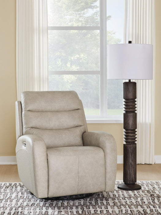 Motion-Max - Swivel Glider Power Recliner - Stonewash Signature Design by Ashley®