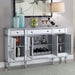 Battista - Mirrored 3 Drawer Wine Cabinet - Silver Furniture Max