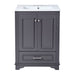 Bathroom Vanity With Ceramic Sink Combo, Modern Freestanding Storage Cabinet With Silver Handles Hearth and Haven
