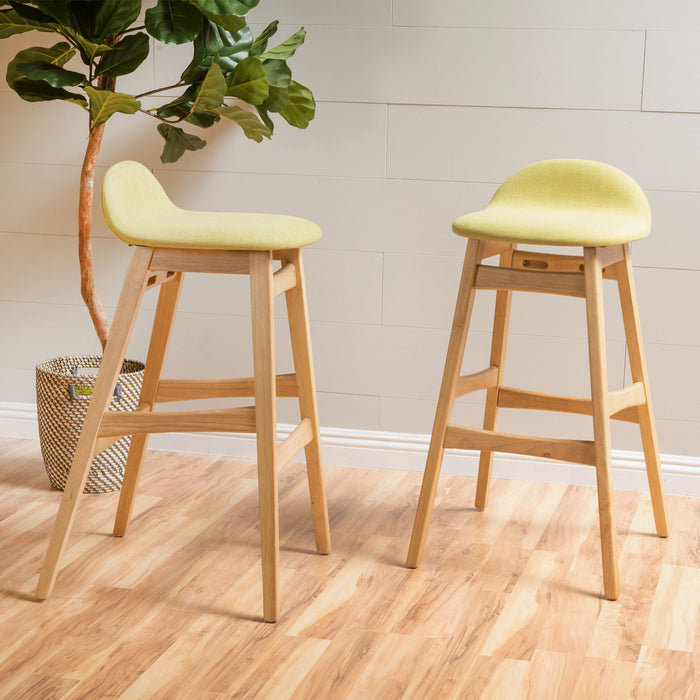 Contemporary Bar Stool With Stylish Seat And Small Backrest Noble House