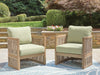 Serena Shores - Lounge Chair With Cushion (Set of 2) - Beige / Green Signature Design by Ashley®