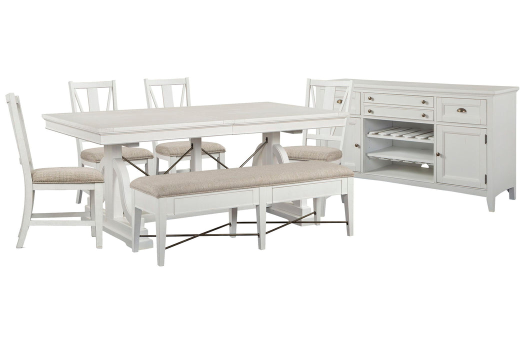 Heron Cove - Extendable Trestle Dining Table Set Magnussen Furniture