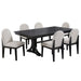 7 Piece Dining Set, Table And 6 Side Chairs, Table With Trestle Base - Black / Charcoal / White Home Essentials