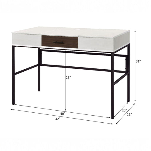 Verster - Writing Desk With USB - Black / Natural Acme