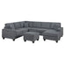 5 Piece Sectional Set Left Arm Loveseat With USB Port Corner Wedge Ottoman Armless Chair Right Arm Loveseat With Chaise - Gray / Slate Home Essentials