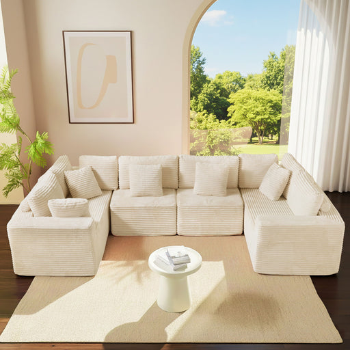 Modular U Shaped Sectional Sofa With Reversible Design Home Essentials