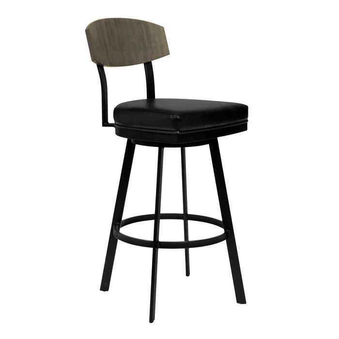 36" Iron Counter Height Bar Chair - Black