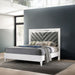 Chelsie - Queen Bed - Gray Fabric & White ACME