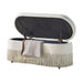 Oval Upholstered Storage Ottoman With Fringe Trim & Lift Top Lid Home Essentials