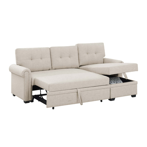 Upholstered Sleeper Sofa With Reversible Storage Chaise Home Essentials