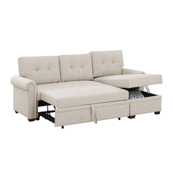 Upholstered Sleeper Sofa With Reversible Storage Chaise Home Essentials