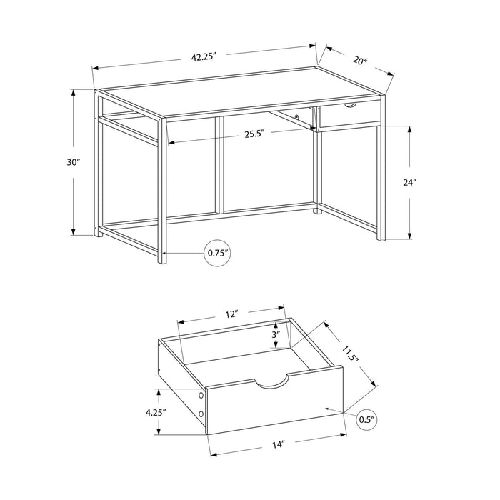 Computer Desk For Home Office, Laptop, 1 Storage Drawer, Contemporary & Modern 8th Street