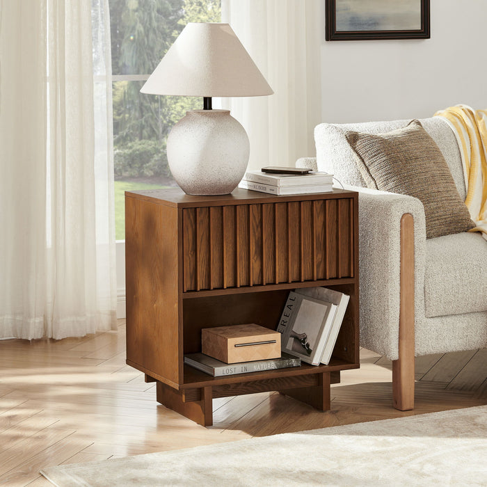 Nightstand With Hidden Charging Station USB Ports & Outlet Hole Home Essentials