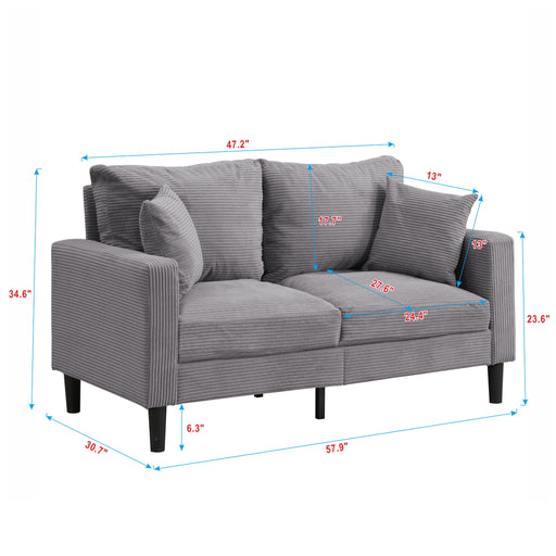 Modern Upholstered Loveseat Sofa, High Resilience Home Essentials
