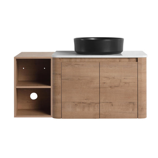 Wall Mounted Bathroom Vanity With Art Sink, 1 Storage Shelf, 2 Soft Close Doors Home Essentials