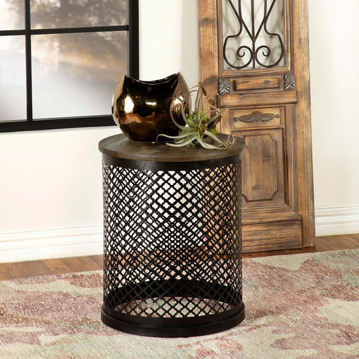 Drum Base Accent Table - Brown Furniture Max