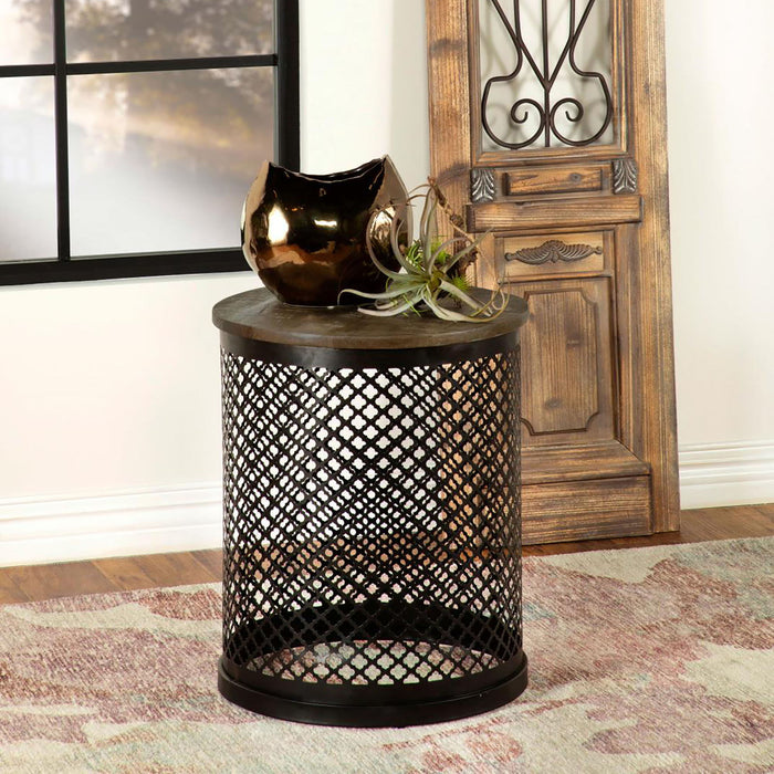 Drum Base Accent Table - Brown Furniture Max