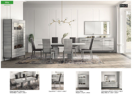 Mia - Dining Table - White / Gray / Silver Status Italy