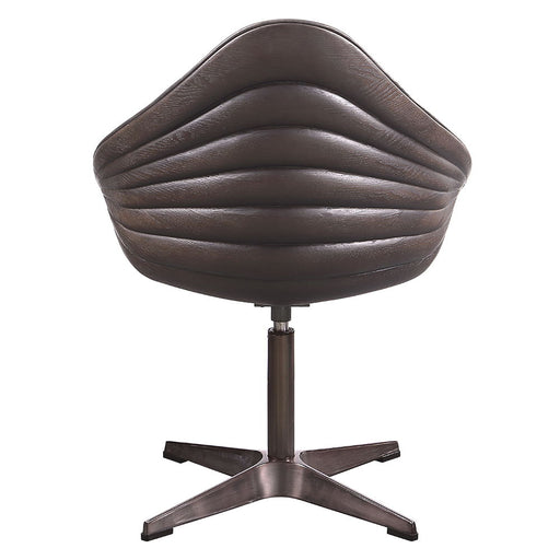 Pipino - Accent Chair With Swivel - Antique Ebony Top Grain Leather ACME