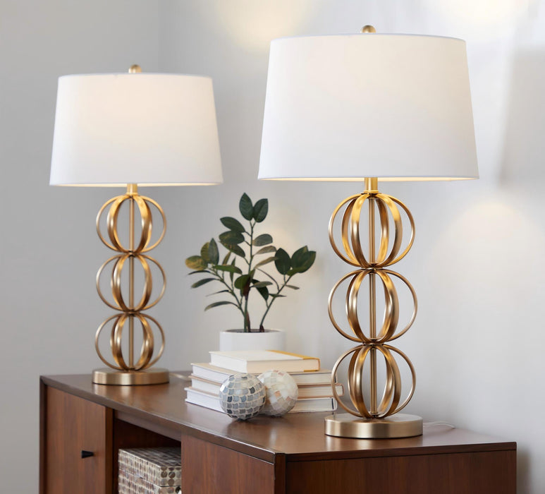 Linx - Contemporary Table Lamp (Set of 2) - Gold / White Lumi Source