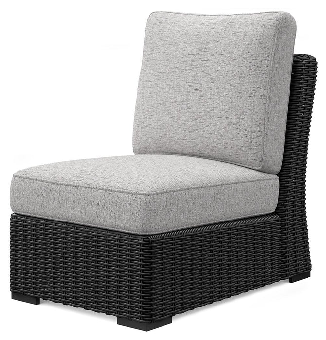 Beachcroft - Armless Chair With Cushion - Black / Light Gray Signature Design by Ashley®