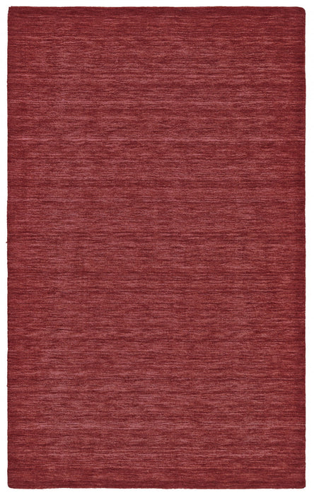 Wool Hand Woven Stain Resistant Area Rug - Red - 4' X 6'