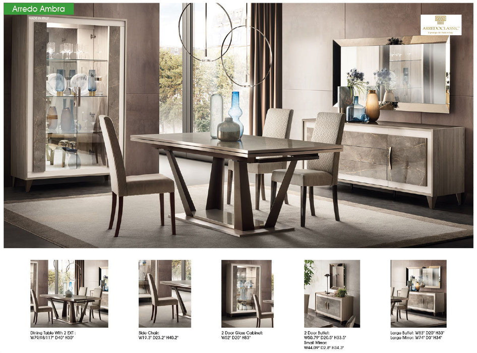 ArredoAmbra - Table With 2 Extensions - Dark Brown Arredoclassic Italy