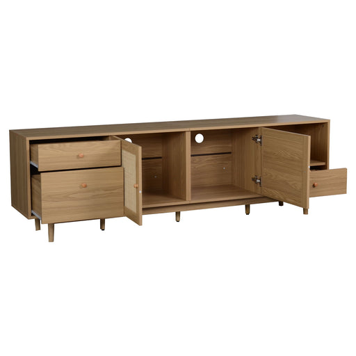 TV Stand With Doors - Natural Hearth and Haven