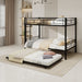 Metal Bunk Bed For Kids, Convertible Bedframe With Ladders & Guardrail Home Essentials