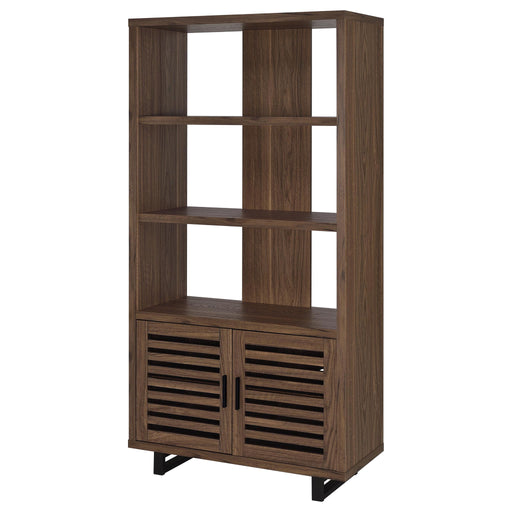 Rodger - 3 Shelf Cabinet Bookcase - Walnut Furniture Max