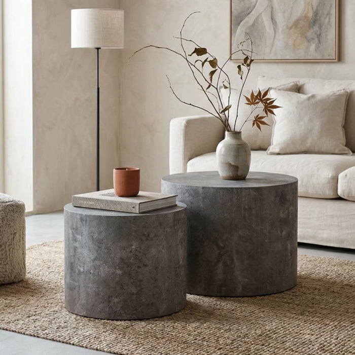 Modern Round Nesting Coffee Table (Set of 2) Home Essentials
