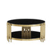 Round Double Tier Table With Flute Shaped Tube Legs Home Essentials