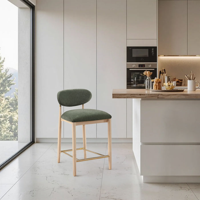 Riccio - Fabric Stool - Natural Frame Meridian Furniture