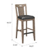 Slat Back Bar Stools (Set of 2) - Brown Emerald Home