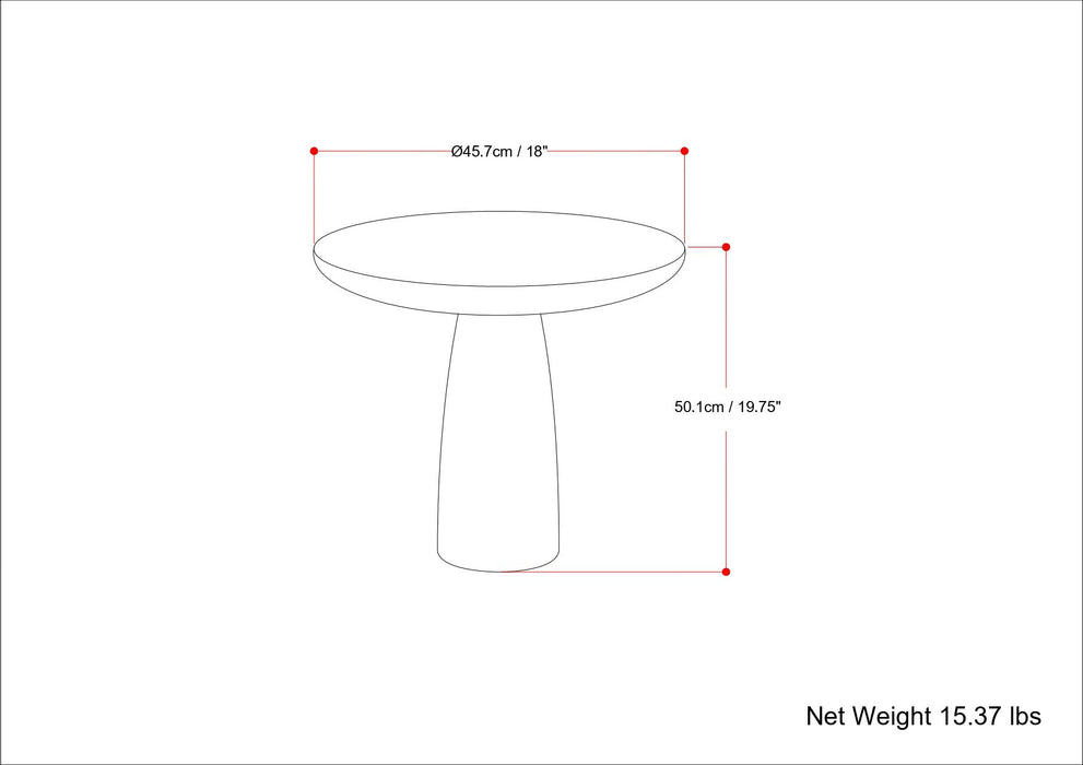 Dominique - Cast Aluminum Side Table - Brown