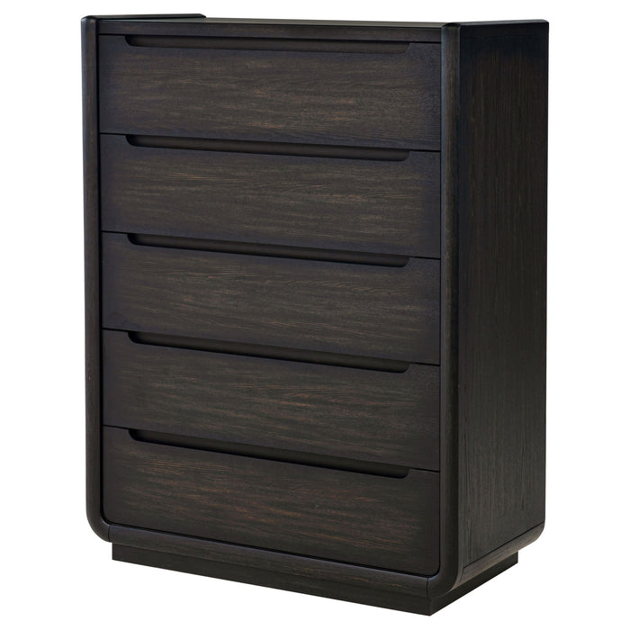 Bangor - 5 Drawer Bedroom Chest - Black Furniture Max