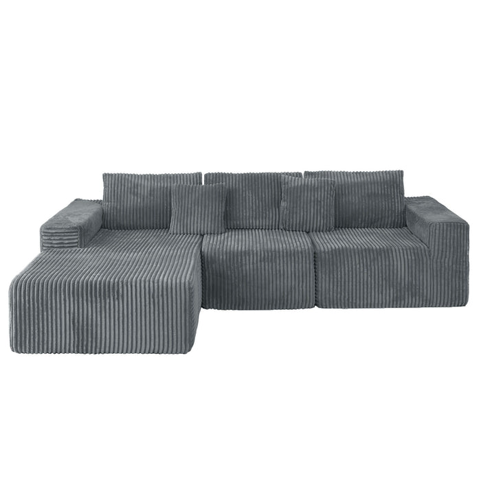 Modern Cloud Sectional Sofa With L-Shape Chaise
