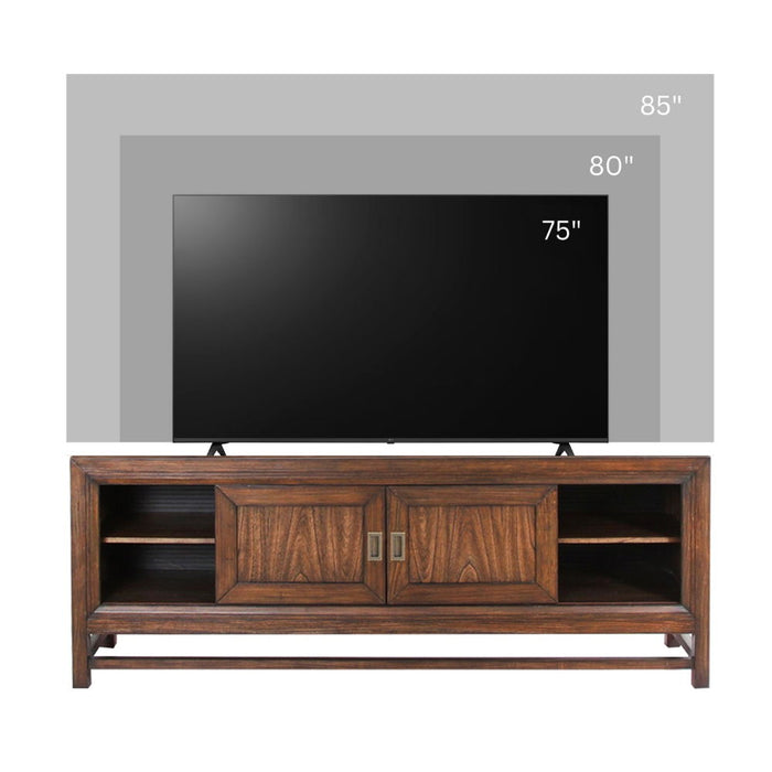 TV Stand Console, For TVs Up To 85", 2 Tone - Brown Home Essentials