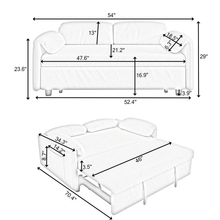 Sofa, Dual Purpose Lounge With Retractable Queen Size Bed Home Essentials