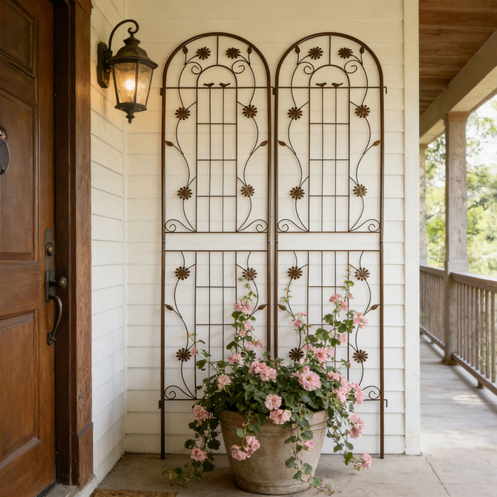 Metal Garden Trellis Rustproof Trellis For Climbing Plant Outdoor Flower Support Daily Nest