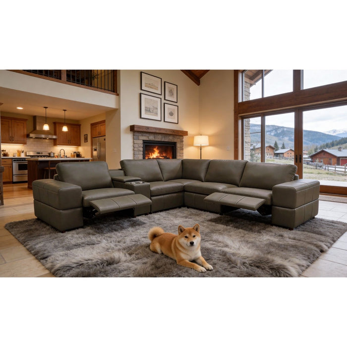 Upholstered Large Arms Sectional With Recliner Seats Home Essentials