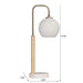 Bedside Table Lamp With Globe Lampshade - White Ashcroft Furniture